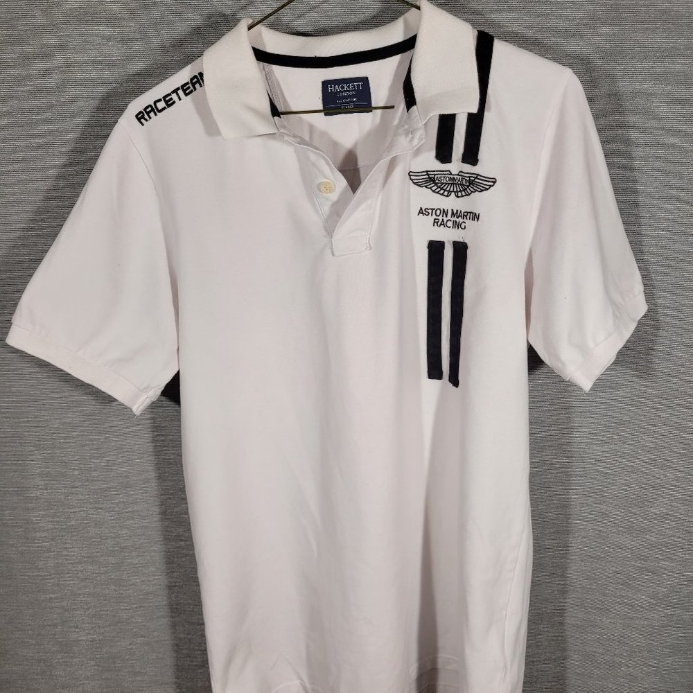 Hackett London Aston Martin Racing White Polo shirt, Size L/XL